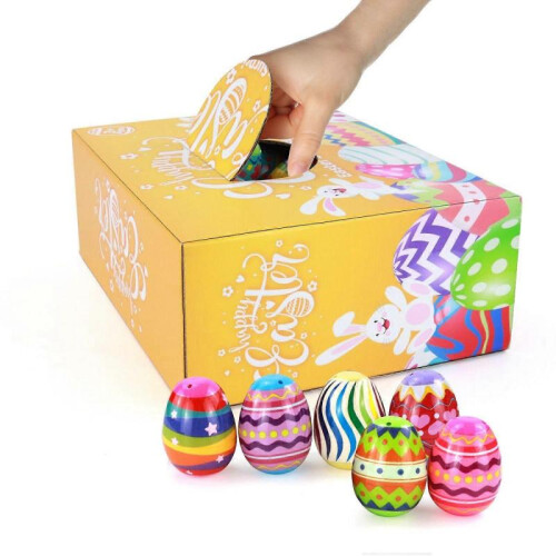 Toys 36 Plastic Printed Bright Easter Eggs for Easter Hunts, Class Prizes, Stuffing and Party Favors 2