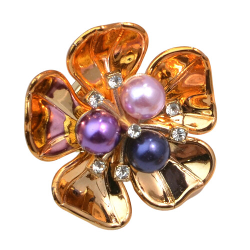 4Pcs Rhinestones Pearls Button Clips Decorative Cufflinks-6 1