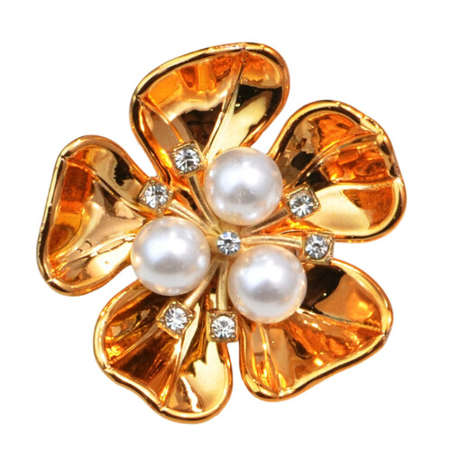 4Pcs Rhinestones Pearls Button Clips Decorative Cufflinks-6 2