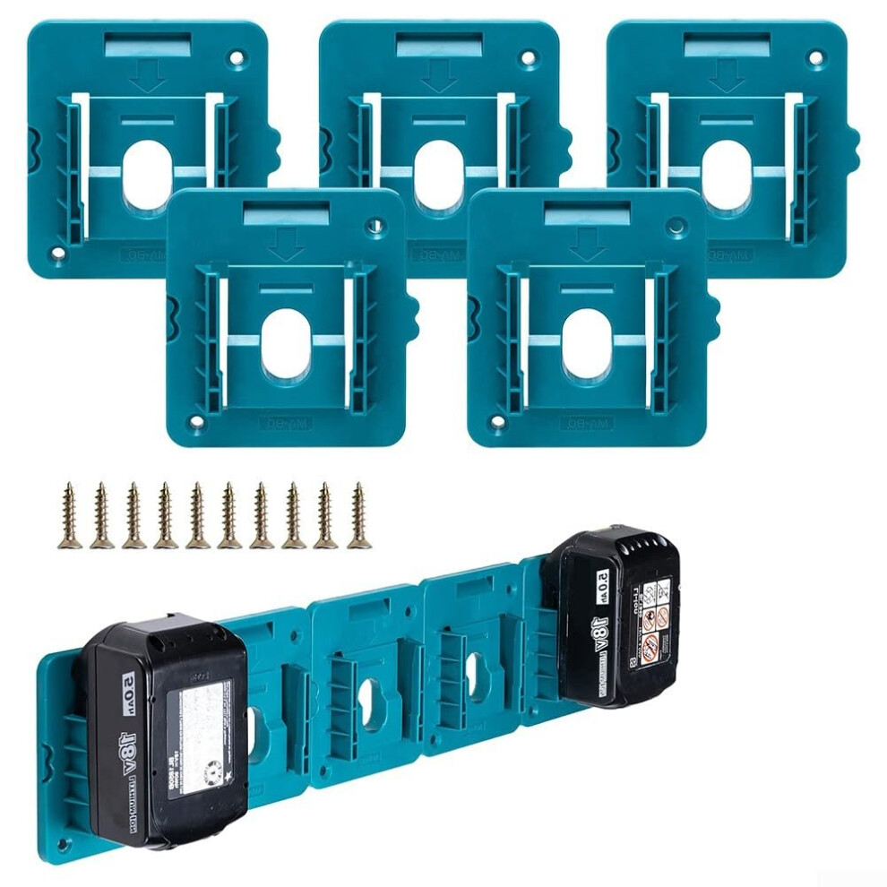 Storage Holder For 18V Batteries, 5 Pieces, Wall Mounts For Bl1860, Improve The Efficiency Of The Workshop 9119770900432