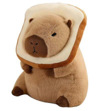 2025 Cute Capybara Plush Pillow with Wearable Toast Headwear Kawaii Bread Capybara Stuffed Animals Toys