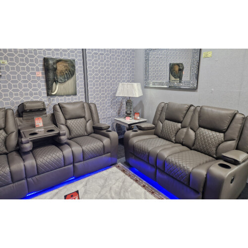 Orlando 3 + 2 Grey Electric Recliner Sofa Set