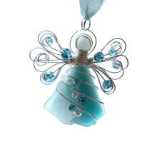 Elegant 2D Acrylic Angelic Holiday Accent Coastal-dark blue