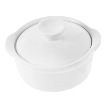 Ceramic soup bowl with lid and handle Rice bowl for snacks Airtight for serving Housewarming gift for buffet Ref: 3537