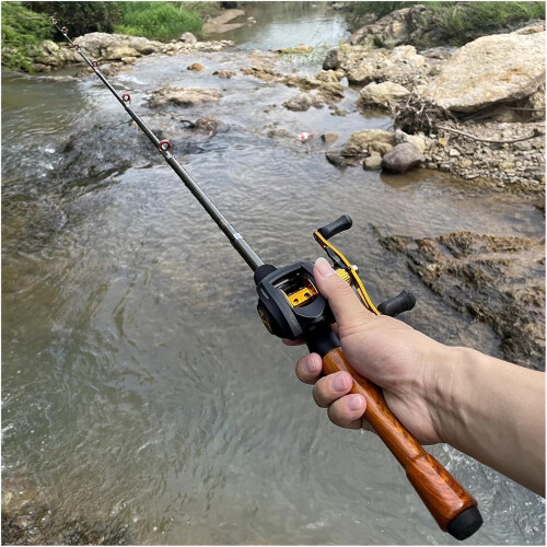 Köder Angelrute 1.6m Carbon Casting Baitcasting Mini Short Light Travel Rod 1