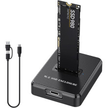 Cuibheoir M.2SSD go USB-C, Tacaíonn Cuibheoir Léitheora SSD NVME le M.2NVMe SATA SSD2230 2242 2260 2280 Aistriú Sonraí Ardluais Comhoiriúnacht