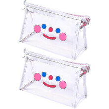 Transparent Waterproof Pencil Case Cosmetic Bag Organizer with Zipper, Transparent Triangular Pvc Bag Travel | Makeup Brushes | Stationery | Small Cra