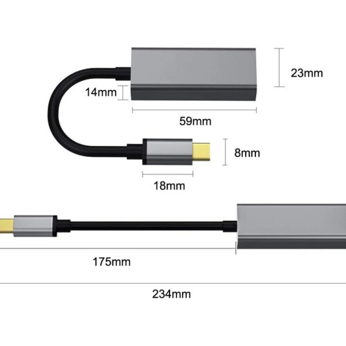 Προσαρμογέας δικτύου, συμβατός με Thunderbolt3, προσαρμογέας plug-and-play USB C σε Ethernet για 1