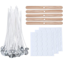 Craftsmanship In A Box, 300 Pieces Pre-Waxed And Tabbed Natural Cotton Wicks For Diy Candle Making, Long Lasting And Stability When Lit, Compatible Wi