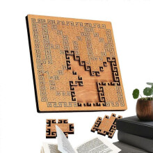 (B) Geometry Jigsaw Toy Wooden Puzzle For Child For Men Women Boys Youth Teens Husband Son Daughter Family