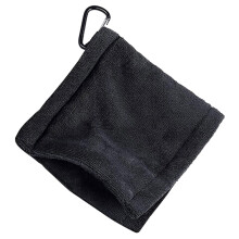 Square Microfibre Golf Ball Cleaning Cloth with Carabiner Hook Water Absorption Clean Golf Club for Head Wiping Cloth Black Ref: 4230
