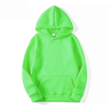 (XXL,16 Green Apple)Solid color light version sweatshirt European size hip-hop men and women autumn and winter all-match plus velvet hoodie W
