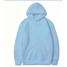 (4XL,sky blue)Solid color light version sweatshirt European size hip-hop men and women autumn and winter all-match plus velvet hoodie W