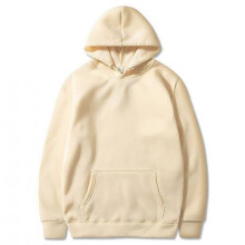 (XXXL,8 Khaki)Solid color light version sweatshirt European size hip-hop men and women autumn and winter all-match plus velvet hoodie W