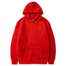 (XXL,10 Red)Solid color light version sweatshirt European size hip-hop men and women autumn and winter all-match plus velvet hoodie W