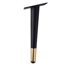 Tapered Furniture Leg, Durable Table Legs with Modern Design, Black & Gold Metal Cabinet Support Feet with Pre-Drilled Holes and Rubber Pads, Versatil