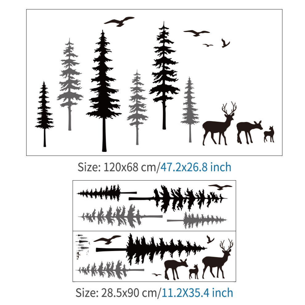 Wall Decal, Forest Theme Woodland Animals Removable Decals for Living Room Bedroom Nursery Decoration, Easy to Use Vinyl Wall Decor, Waterproof