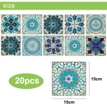 Elegante mozaïekstijl tegelstickers, waterdichte PVC-decoratie voor badkamer en keuken, retro design, duurzaam en gemakkelijk te gebruiken.