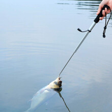 Fishing equipment Professional Extendable Fishing Spear Hook Tackle Fishing Landing Gaff with String 95cm fishing gear saltwater