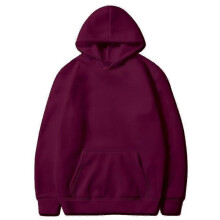 (XXL,13 Burgundy)Solid color light version sweatshirt European size hip-hop men and women autumn and winter all-match plus velvet hoodie W