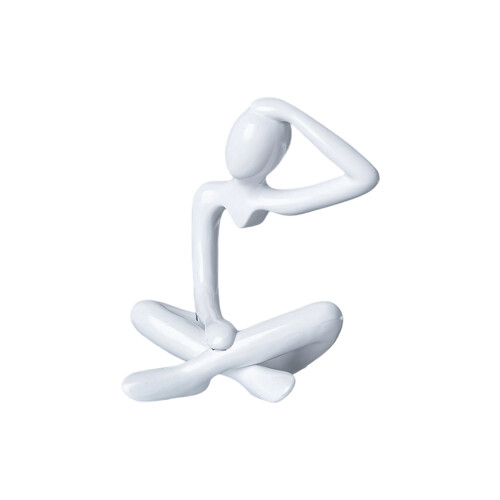 Sculpture en plastique de penseur abstrait, Statue de-Blanc 3
