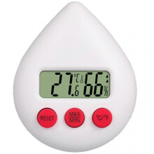 (White) Cute Electronic Thermometer Hygrometer Monitor Indoor Small Room Thermometer Gauge for Home Room