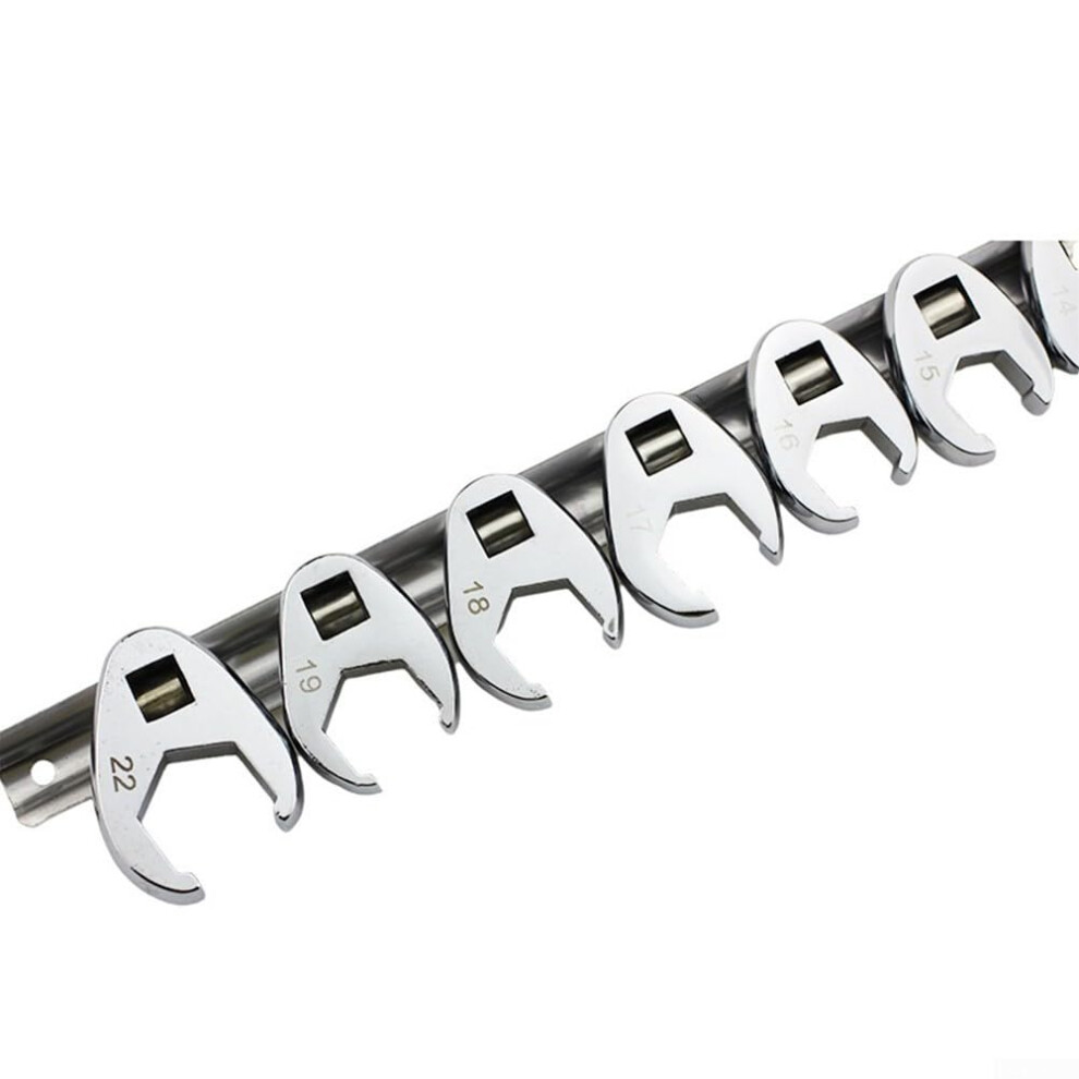 Crowfoot Wrench Set, 3/8Inch Drive, Crowfoot Wrench Set, 10Â22 Mm, Metric Impact Socket, Carbon Steel, Chromeplated, Openend Wrench For Car Repair 9119770902412