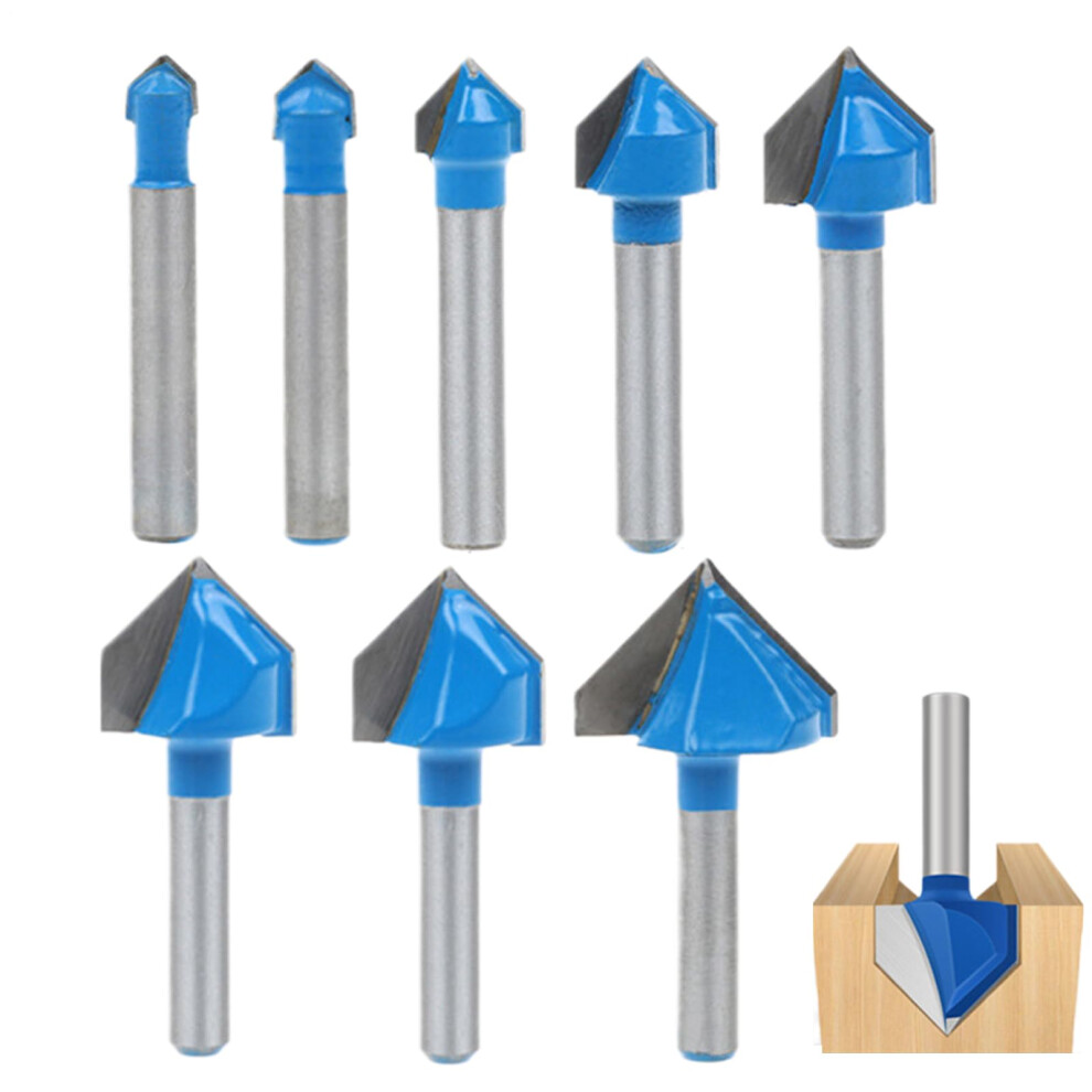 Cnc Router Bits, Tungsten Carbide Vshape Drill Bits Woodworking Kit 9365049159661