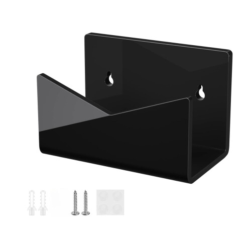 Wall Mounted Mail Rack Acrylic Envelope Holder Postcard-Black