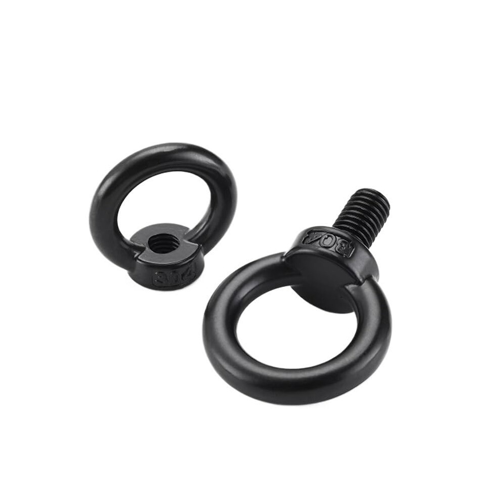 Black Stainless Steel 304 Eye Bolt, Coating, Eye Bolts M3 M4 M5 M6 M8 M10 M12 M14 M16 M18 M20 M24, Eye Bolts And Nuts Hook Bolts (M3x10mm 10Pcs)
