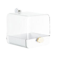 Pet Bird Bath Tub Feeding Tray Large Shower-snow mountain white