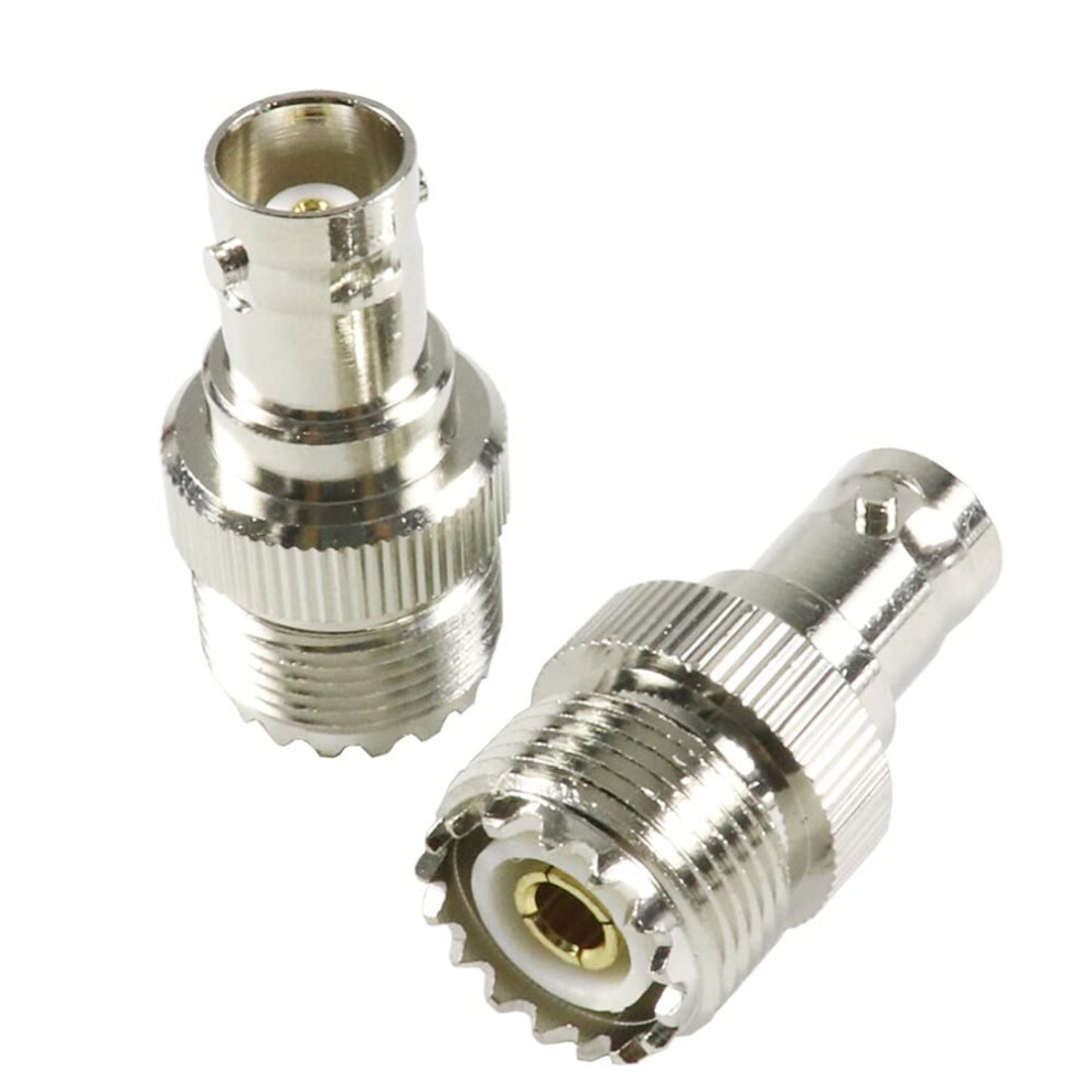 2Pcs Uhf So239 So239 Female To Bnc Female Rf Coaxial Adapter Connector Ref: 1608 9365049160254