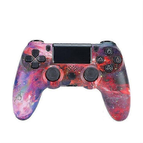 (White Crack, Multicolor) For PS4 Wireless Bluetooth-compatible Gaming Controller Dual Vibration Gamepad with Speaker and Head