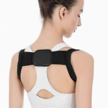 (M, Black) Adjustable therapy posture corrector shoulder support back brace posture correction back support shoulder belt massager tool VCNMR