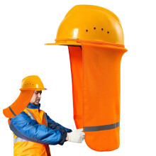 SUN Sun Sturmhaube – Neck Guard for Summer Work UV Sun Protection with Visibility, Breathable, Neck Protection for Hard Hat, Traffic Orange