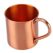 Straight copper sports cup with handle, pure copper mug