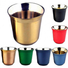 80ml Double Wall Stainless Steel Espresso Cup Insulation Nespresso Pixie Coffee Cup Capsule Shape Cute Thermo Cup Coffee Mugs