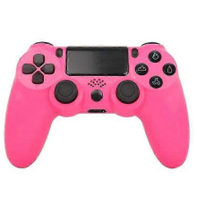 (White Crack, Pink) For PS4 Wireless Bluetooth-compatible Gaming Controller Dual Vibration Gamepad with Speaker and Head
