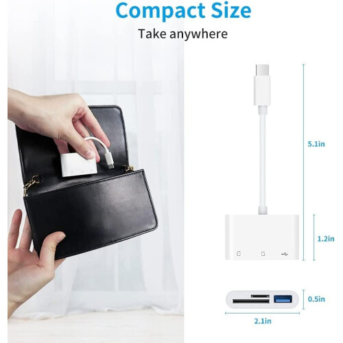 Καινοτόμος προσαρμογέας κάρτας μνήμης USB C, μεταφορά υψηλής ταχύτητας με δύο 1