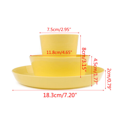 Unbreakable Fruit Soup Rice Bowl Plates Mugs Set Dishwasher 1