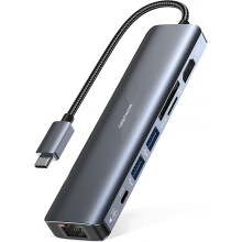 Vysoce výkonný počítačový společník, víceportový adaptér USB-C nabízí bezkonkurenční flexibilitu, gigabitový ethernet zajišťuje