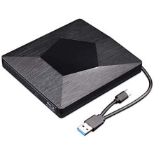 Externí Blu-ray mechanika, vylepšená úložná kapacita a zrychlené rychlosti čtení/zápisu, ideální pro Windows a Mac, USB 3.0 typu C,