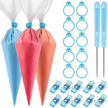 122 PCS Tipless Piping Bags Disposable Cake Pastry Bag for Royal