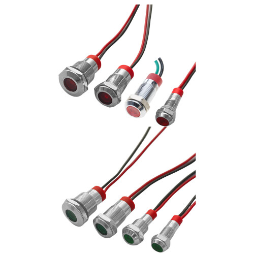 Quality Watertight Signals Light-6mm Red light 220V wired 1
