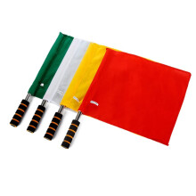 4 pieces Parted referee flags for athletics stainless steel pole with sponge grip hand signals signal flags for sports events White
