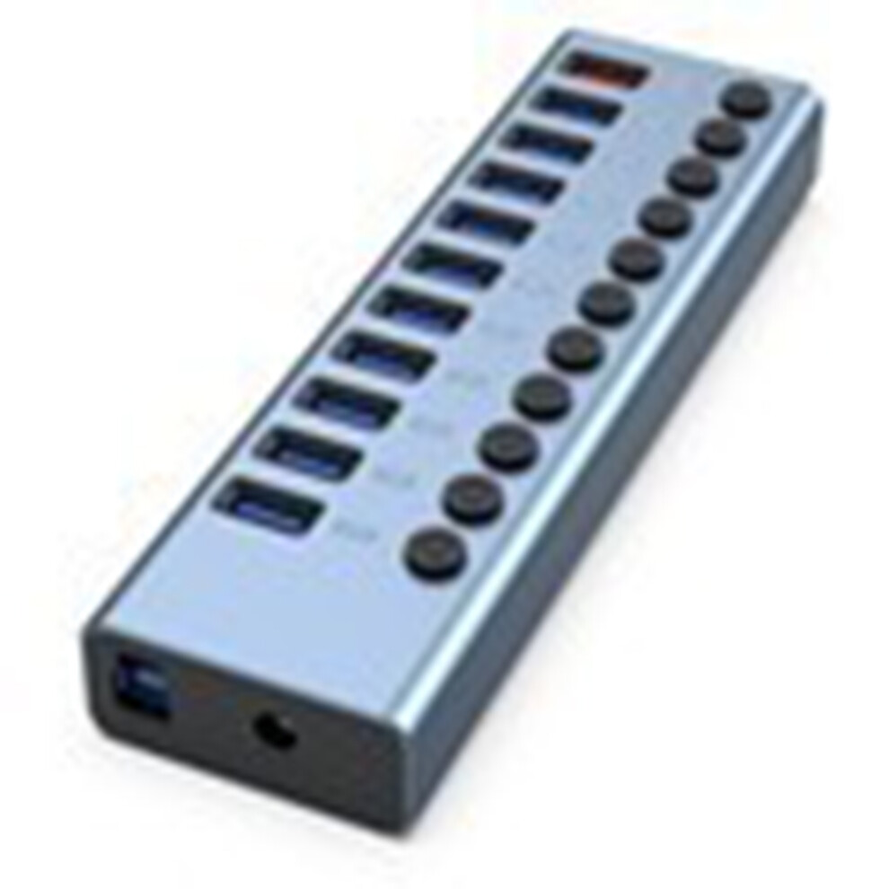 Efficient Data Transfer Solution, Innovative 10-Port Usb 3.0 Hub With Surge Protection And Universal Compatibility For Pc, Laptops, And More 9486358969601