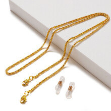Catena di fissaggio per occhiali con design a catena cava, catena in metallo con placcatura in oro per occhiali da sole e da lettura unisex,