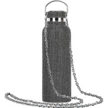 Diamond Vacuum Thermos Bottle, Bling Diamond Vacuum Flask Glitter Thermos Cups, High-Grade Stainless Steel Leak-Proof Water Bottle with Chain (500ml,