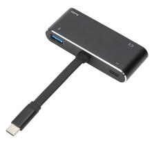 Adaptador USB-C 5 en 1, innovador diseño de doble pantalla compatible con Thunderbolt 3 y acabado en aluminio para portátiles, ordenadores de