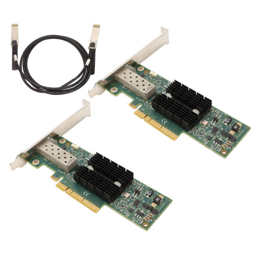 Adaptador Ethernet com porta SFP+, placa de rede com virtualização de E/S compatível com Windows Server, Linux e VMware, placa de rede PCIe x8 2
